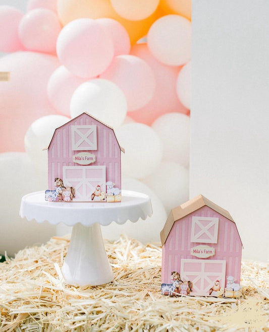 Farm Favor Boxes, Barn Candy Box, Farm Party Decorations, Cute Farm Animals, Barnyard treat boxes, Cow, La vaca Lola , 1st Birthday Party