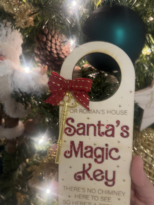 Santa Magic Key door hanger, Christmas door hanger, Christmas, Santa, Kids Christmas , Christmas porch, Ornament