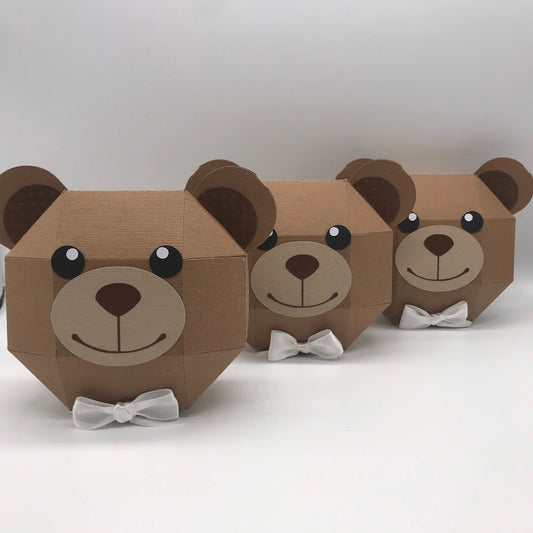 Teddy Bear 3D Box, Bear Birthday Party, Teddy Bear Cute Birthday, Teddy Bear Baby Shower Favors, 3D Bear paper gift box, Baptism Favor