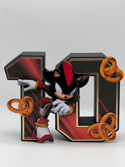 Shadow the Hedgehog Birthday, Sonic 3D letter, Sonic 3D Number,Sonic Sega, Shadow the Hedgehog, Sonic Party Decorations,