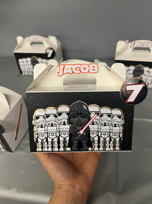 Star Wars Favor Box, Darth Vader Candy Box, Disney Party Decorations, Star Wars Decor, Yoda Goodie Box, Lightsaber Birthday Party